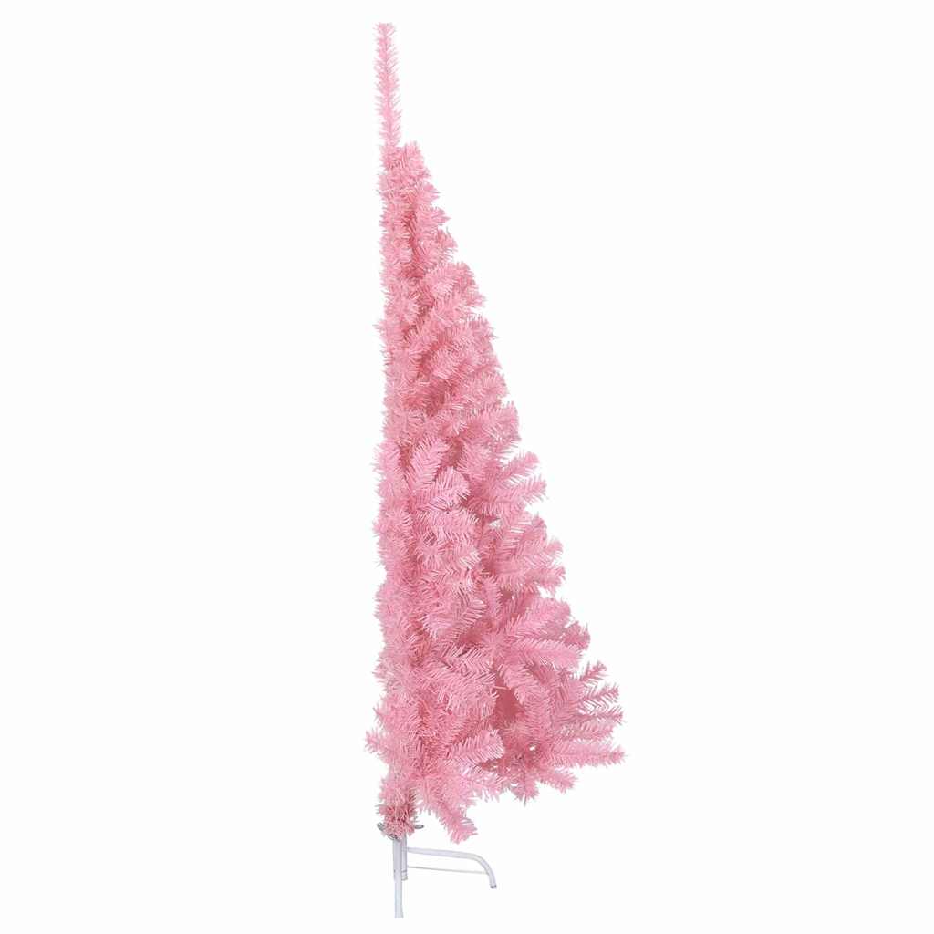 Kunstig Forbelyst Juletræ med 150 LED'er Lyserød 150 cm PVC