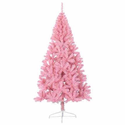 Kunstig Forbelyst Juletræ med 300 LED'er Lyserød 180 cm PVC