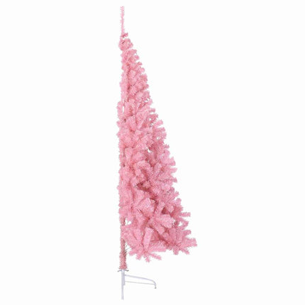 Kunstig Forbelyst Juletræ med 300 LED'er Lyserød 180 cm PVC