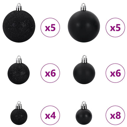 Kunstig Forbelyst Juletræ med 150 LED'er Sort 150 cm PVC