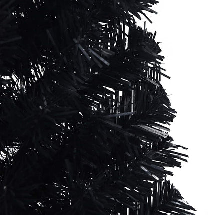 Kunstig Forbelyst Juletræ med 150 LED'er Sort 150 cm PVC