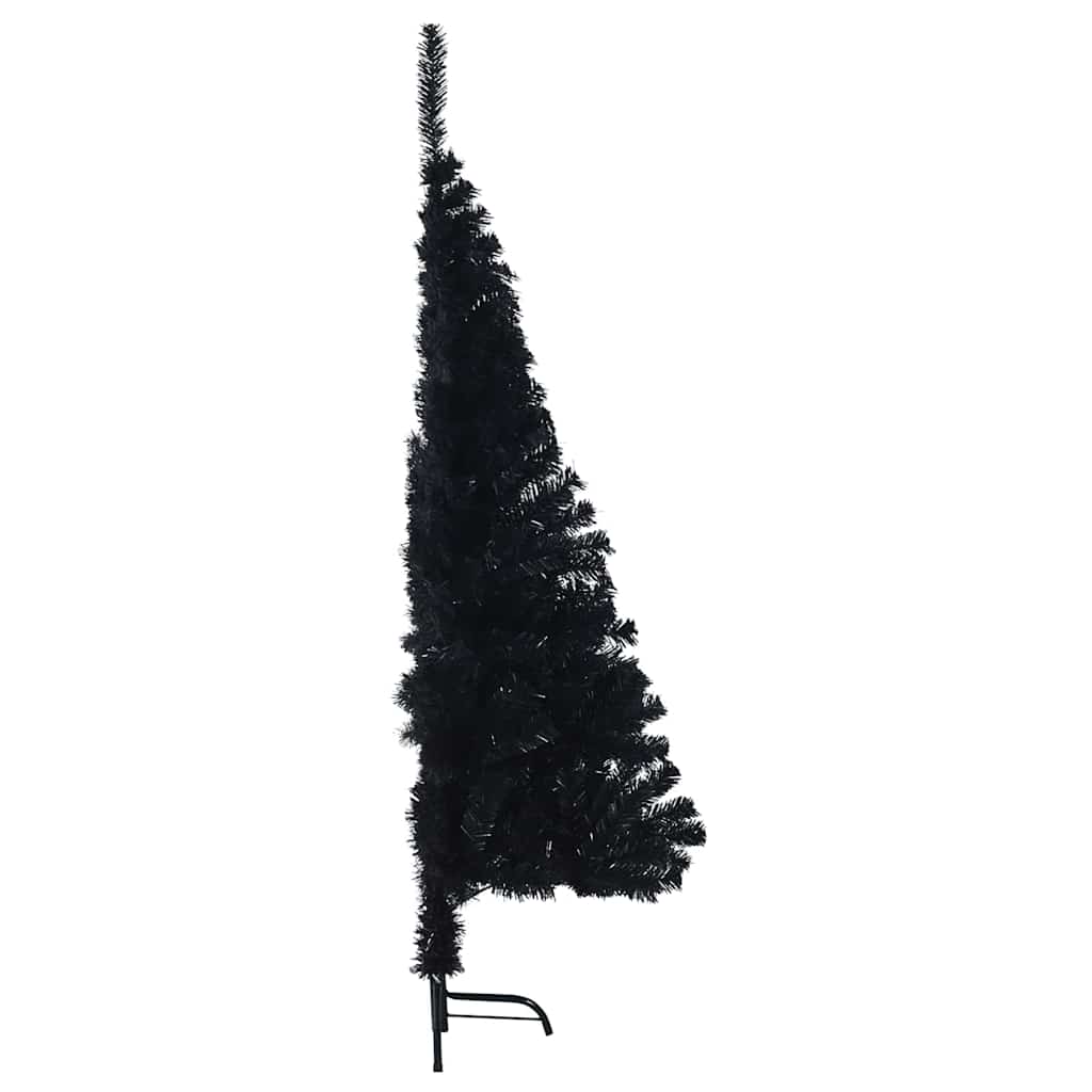 Kunstig Forbelyst Juletræ med 150 LED'er Sort 150 cm PVC
