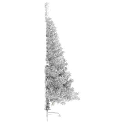 Kunstig Forbelyst Juletræ med 150 LED'er Sølv 120 cm PET