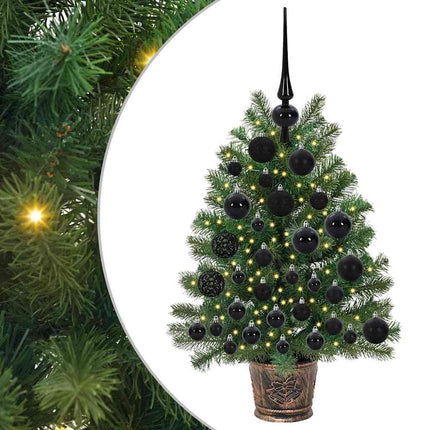 Kunstigt juletræ med 150 LED'er med stativ Grøn 75 cm PE og PVC