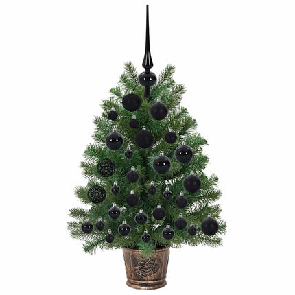 Kunstigt juletræ med 150 LED'er med stativ Grøn 75 cm PE og PVC