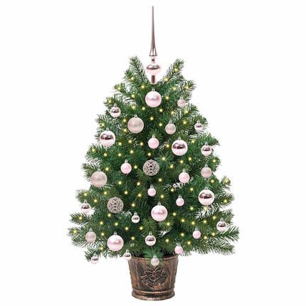 Kunstigt juletræ med 150 LED'er med stativ Grøn 75 cm PE og PVC