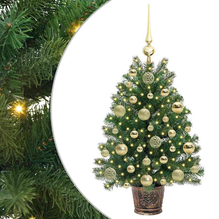 Kunstigt juletræ med 150 LED'er med stativ Grøn 75 cm PE og PVC