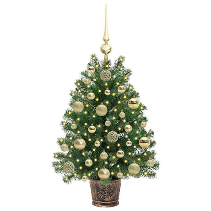 Kunstigt juletræ med 150 LED'er med stativ Grøn 75 cm PE og PVC