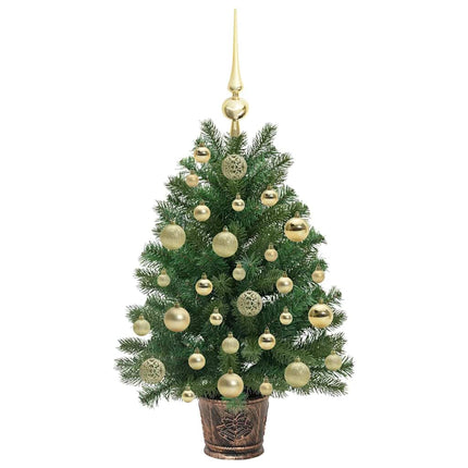 Kunstigt juletræ med 150 LED'er med stativ Grøn 75 cm PE og PVC