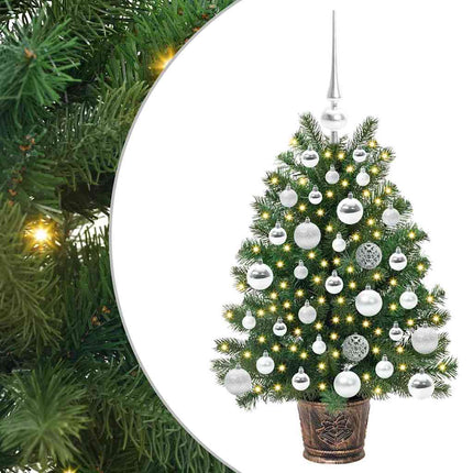 Kunstigt juletræ med 150 LED'er med stativ Grøn 75 cm PE og PVC