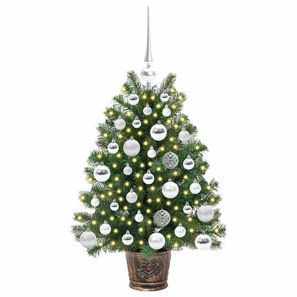 Kunstigt juletræ med 150 LED'er med stativ Grøn 75 cm PE og PVC