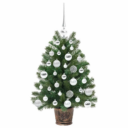 Kunstigt juletræ med 150 LED'er med stativ Grøn 75 cm PE og PVC