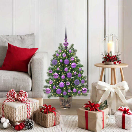 Kunstigt juletræ med 150 LED'er med stativ Grøn 75 cm PE og PVC