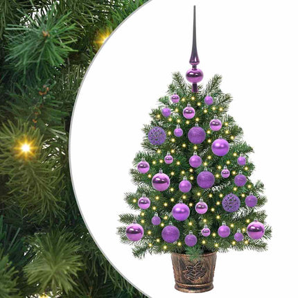 Kunstigt juletræ med 150 LED'er med stativ Grøn 75 cm PE og PVC