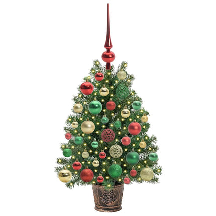 Kunstigt juletræ med 150 LED'er med stativ Grøn 75 cm PE og PVC