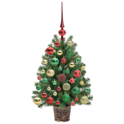 Kunstigt juletræ med 150 LED'er med stativ Grøn 75 cm PE og PVC