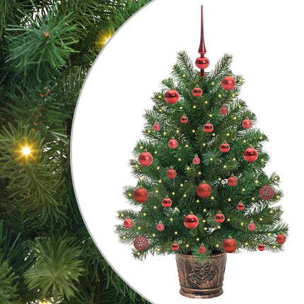 Kunstigt juletræ med 150 LED'er med stativ Grøn 95 cm PE og PVC
