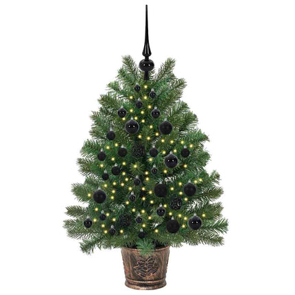 Kunstigt juletræ med 150 LED'er med stativ Grøn 95 cm PE og PVC