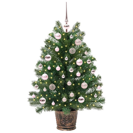 Kunstigt juletræ med 150 LED'er med stativ Grøn 95 cm PE og PVC