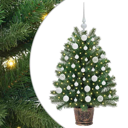 Kunstigt juletræ med 150 LED'er med stativ Grøn 95 cm PE og PVC