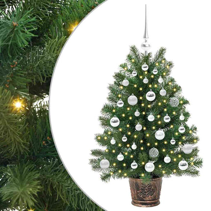 Kunstigt juletræ med 150 LED'er med stativ Grøn 95 cm PE og PVC