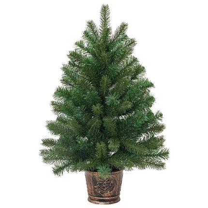 Kunstigt juletræ med 150 LED'er med stativ Grøn 95 cm PE og PVC