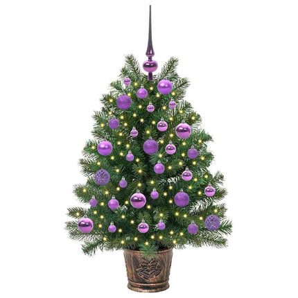 Kunstigt juletræ med 150 LED'er med stativ Grøn 95 cm PE og PVC