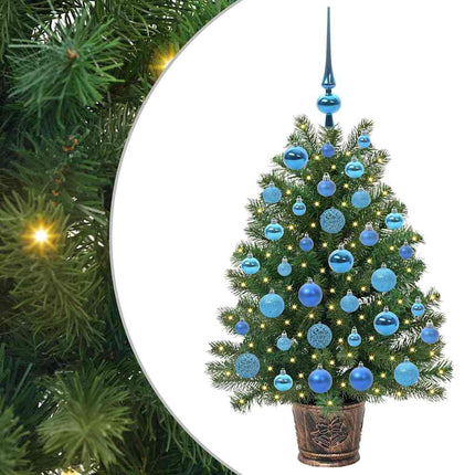 Kunstigt juletræ med 150 LED'er med stativ Grøn 95 cm PE og PVC