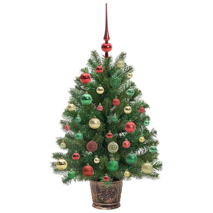 Kunstigt juletræ med 150 LED'er med stativ Grøn 95 cm PE og PVC