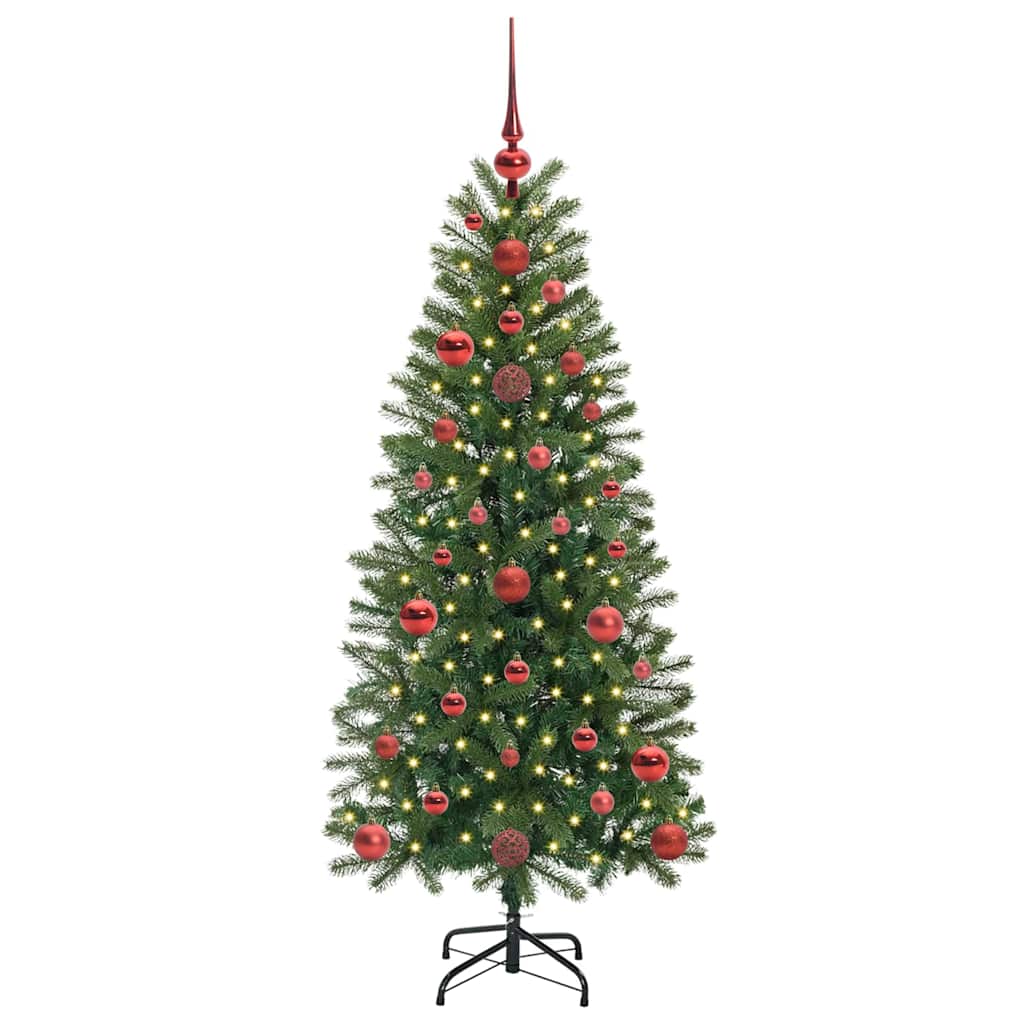 Kunstigt juletræ med 150 LED'er Grøn 120 cm PE og PVC