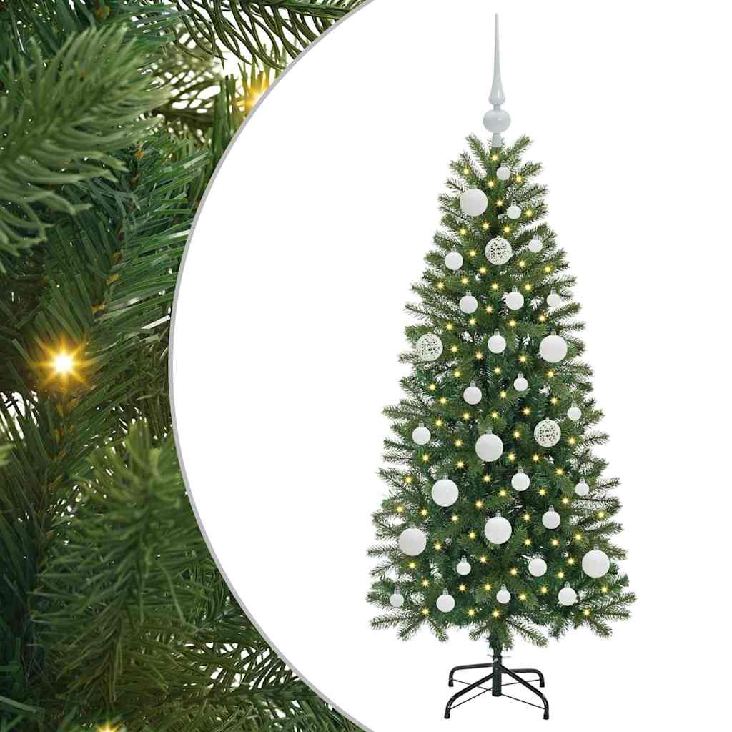 Kunstigt juletræ med 150 LED'er Grøn 120 cm PE og PVC