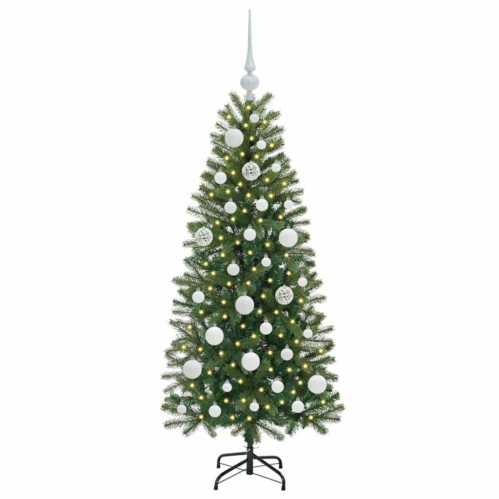 Kunstigt juletræ med 150 LED'er Grøn 120 cm PE og PVC