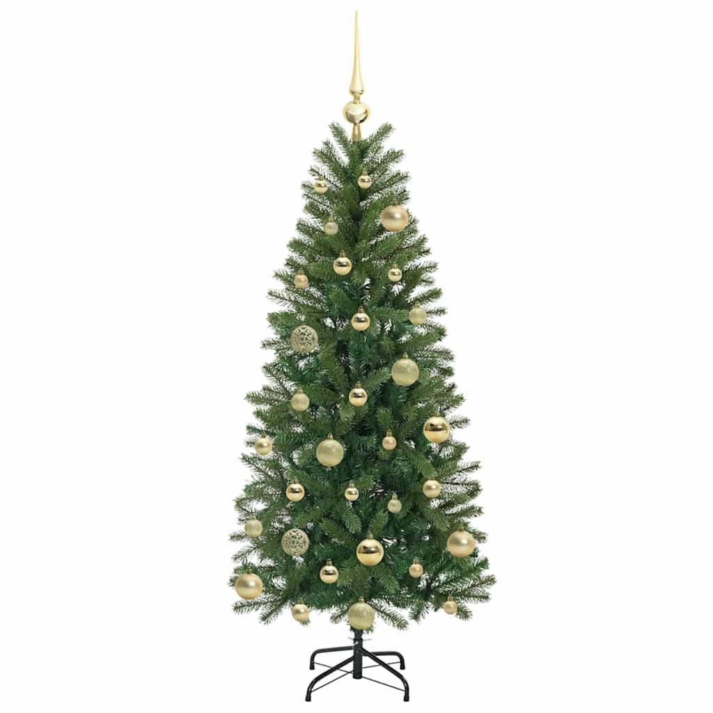Kunstigt juletræ med 150 LED'er Grøn 120 cm PE og PVC