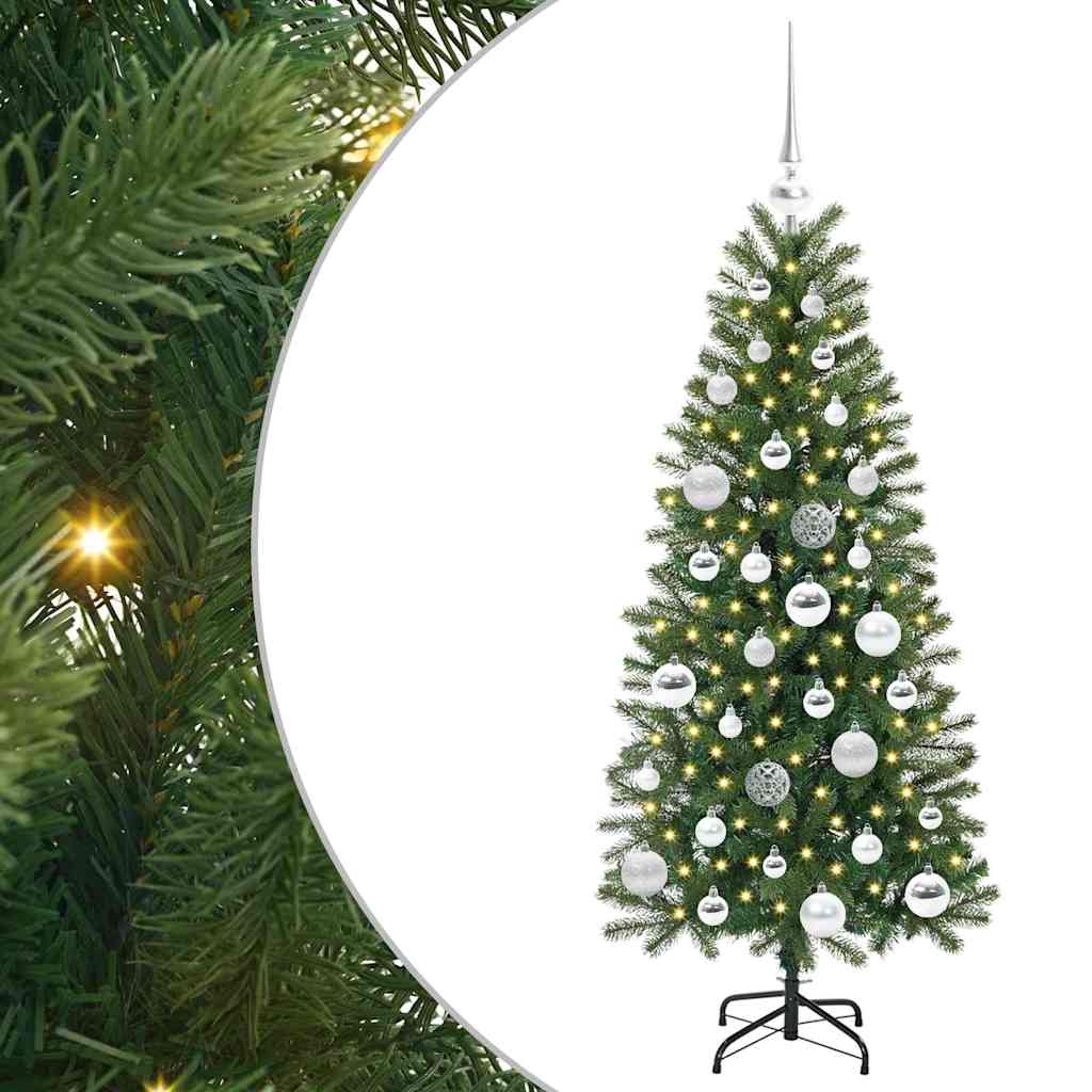 Kunstigt juletræ med 150 LED'er Grøn 120 cm PE og PVC