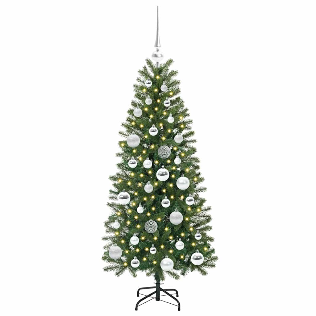 Kunstigt juletræ med 150 LED'er Grøn 120 cm PE og PVC