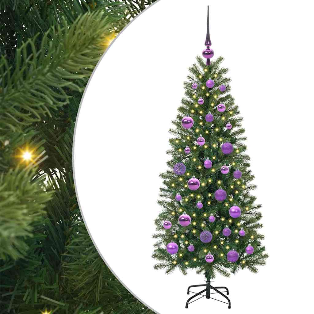 Kunstigt juletræ med 150 LED'er Grøn 120 cm PE og PVC