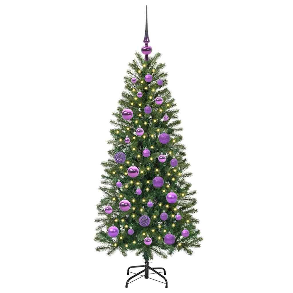 Kunstigt juletræ med 150 LED'er Grøn 120 cm PE og PVC