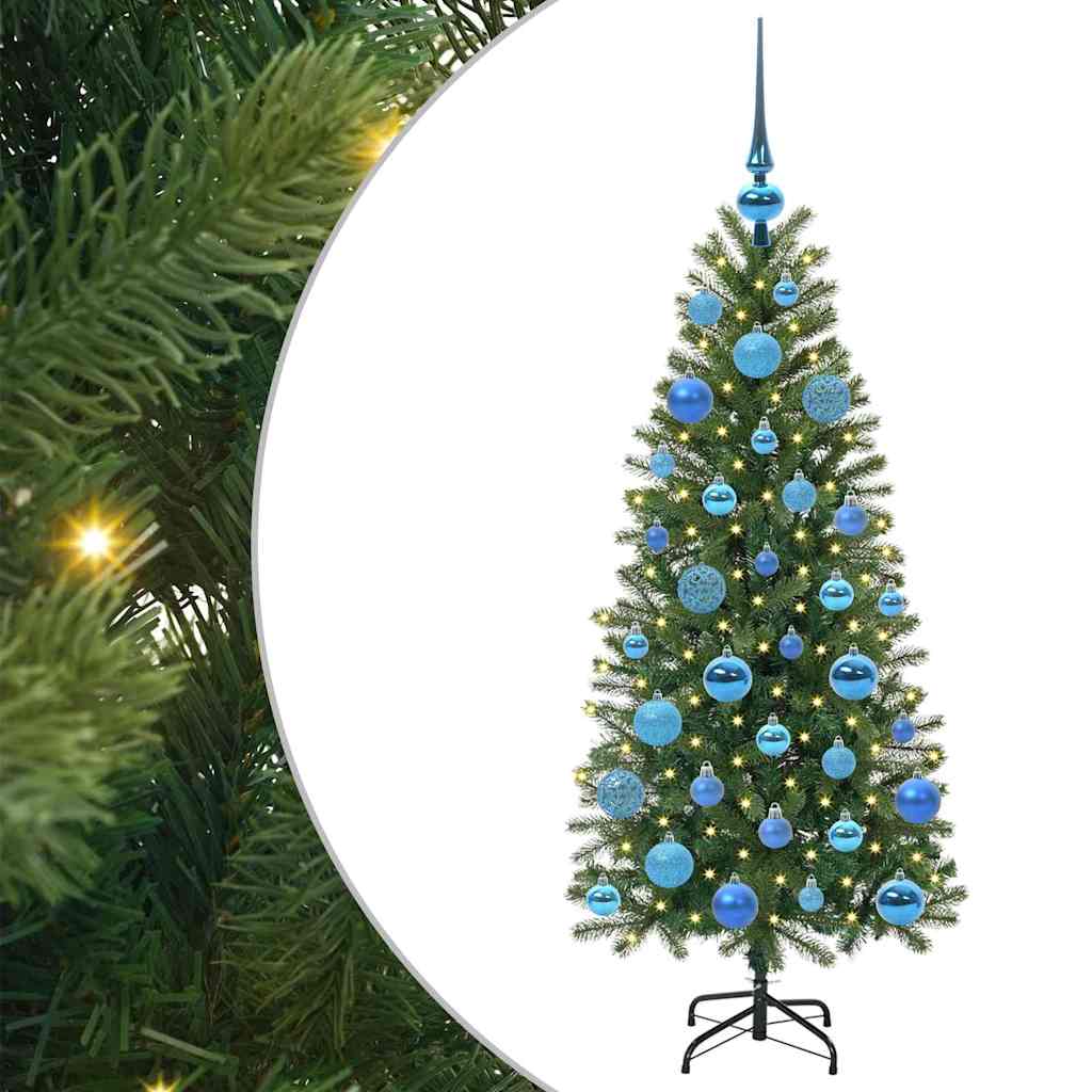 Kunstigt juletræ med 150 LED'er Grøn 120 cm PE og PVC