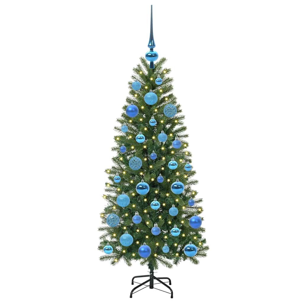 Kunstigt juletræ med 150 LED'er Grøn 120 cm PE og PVC