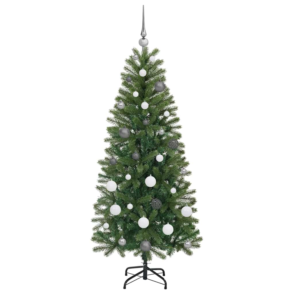 Kunstigt juletræ med 150 LED'er Grøn 150 cm PE og PVC