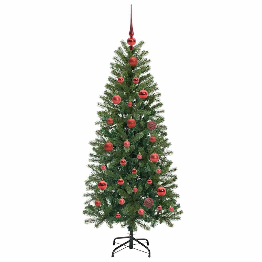 Kunstigt juletræ med 150 LED'er Grøn 150 cm PE og PVC