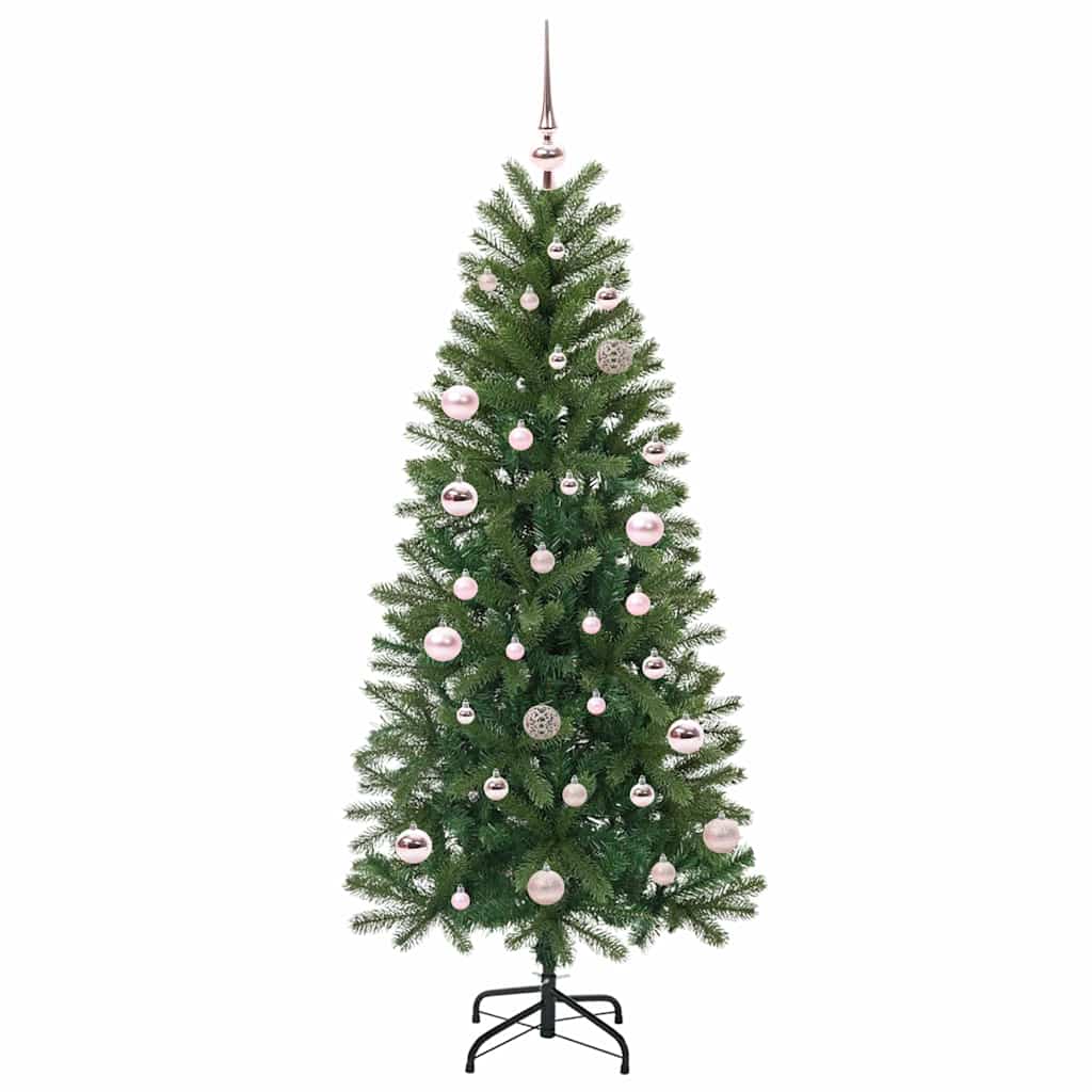 Kunstigt juletræ med 150 LED'er Grøn 150 cm PE og PVC