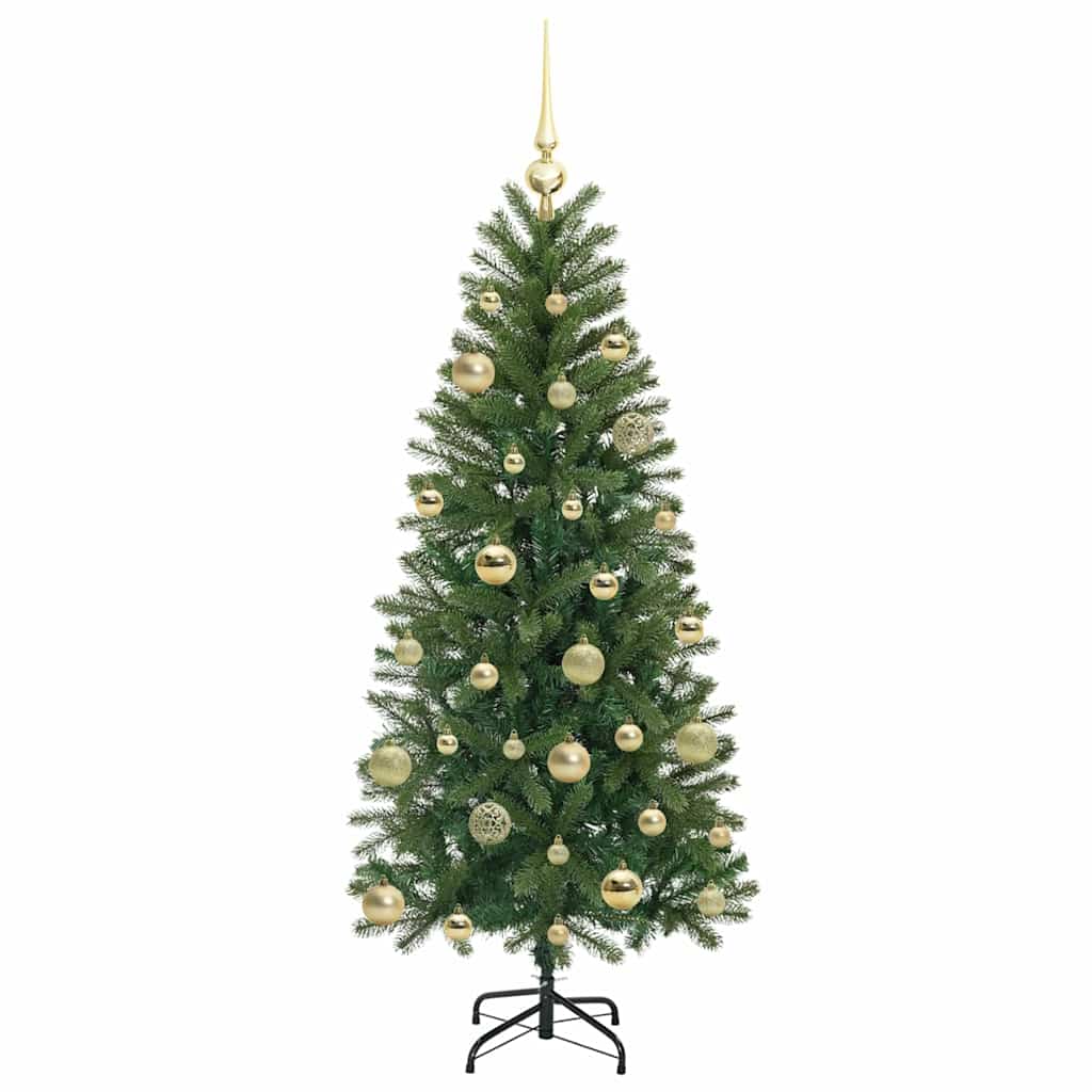 Kunstigt juletræ med 150 LED'er Grøn 150 cm PE og PVC