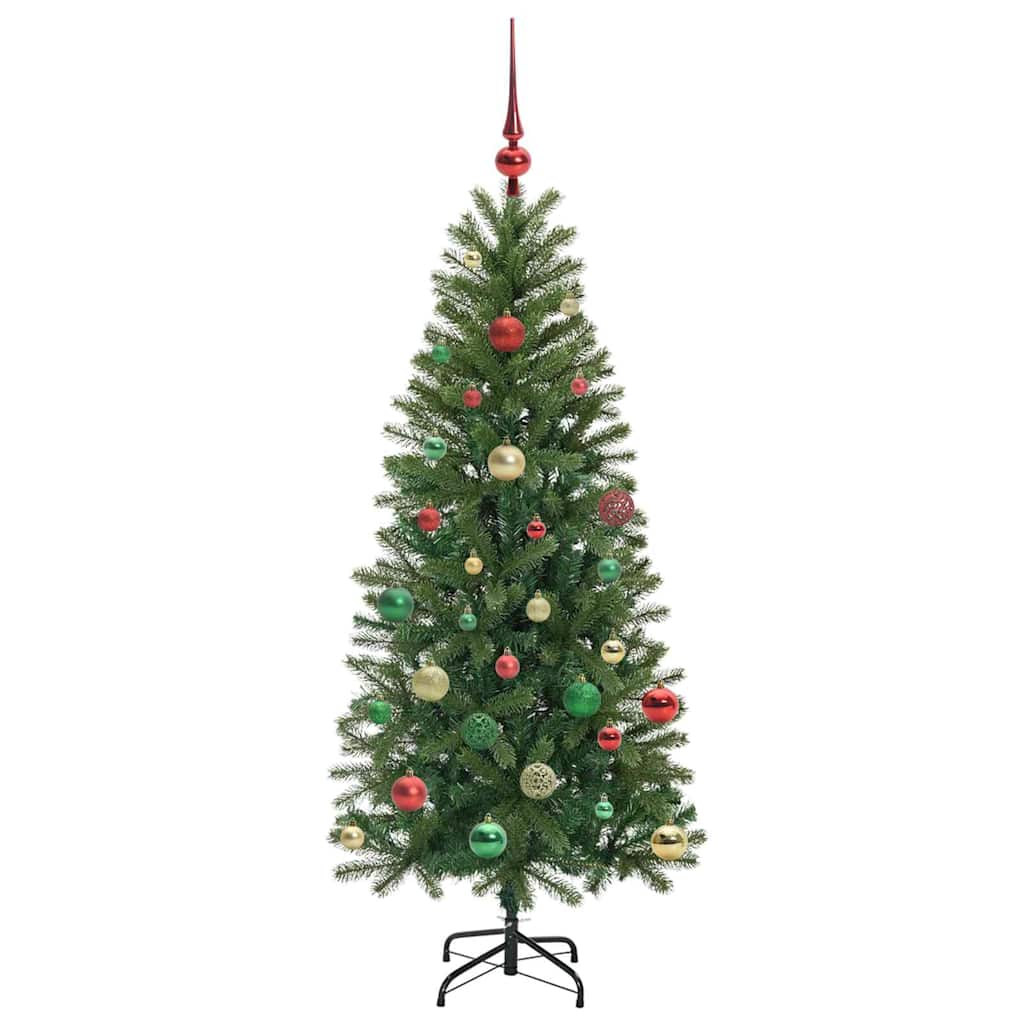 Kunstigt juletræ med 150 LED'er Grøn 150 cm PE og PVC