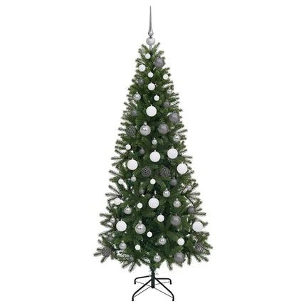 Kunstigt juletræ med 300 LED'er Grøn 180 cm PE og PVC