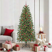 Kunstigt juletræ med 300 LED'er Grøn 180 cm PE og PVC