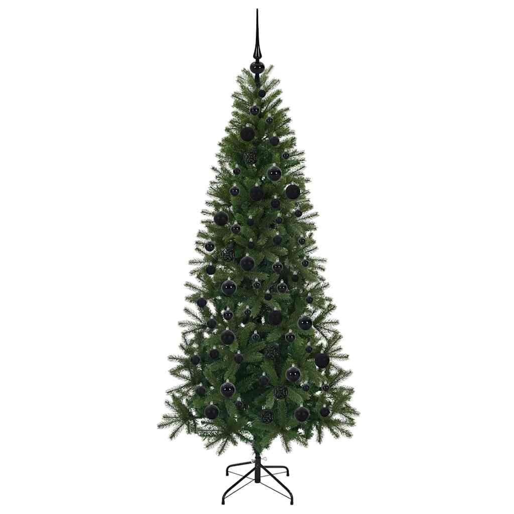 Kunstigt juletræ med 300 LED'er Grøn 180 cm PE og PVC