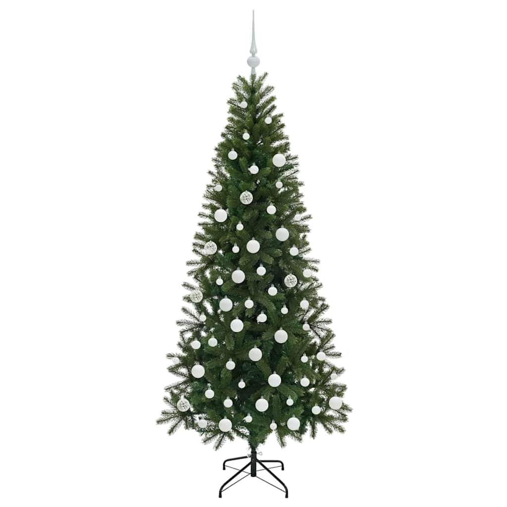 Kunstigt juletræ med 300 LED'er Grøn 180 cm PE og PVC