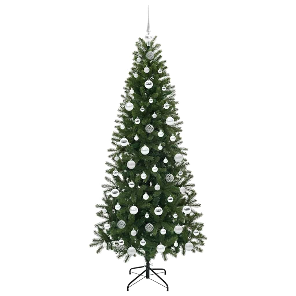 Kunstigt juletræ med 300 LED'er Grøn 180 cm PE og PVC