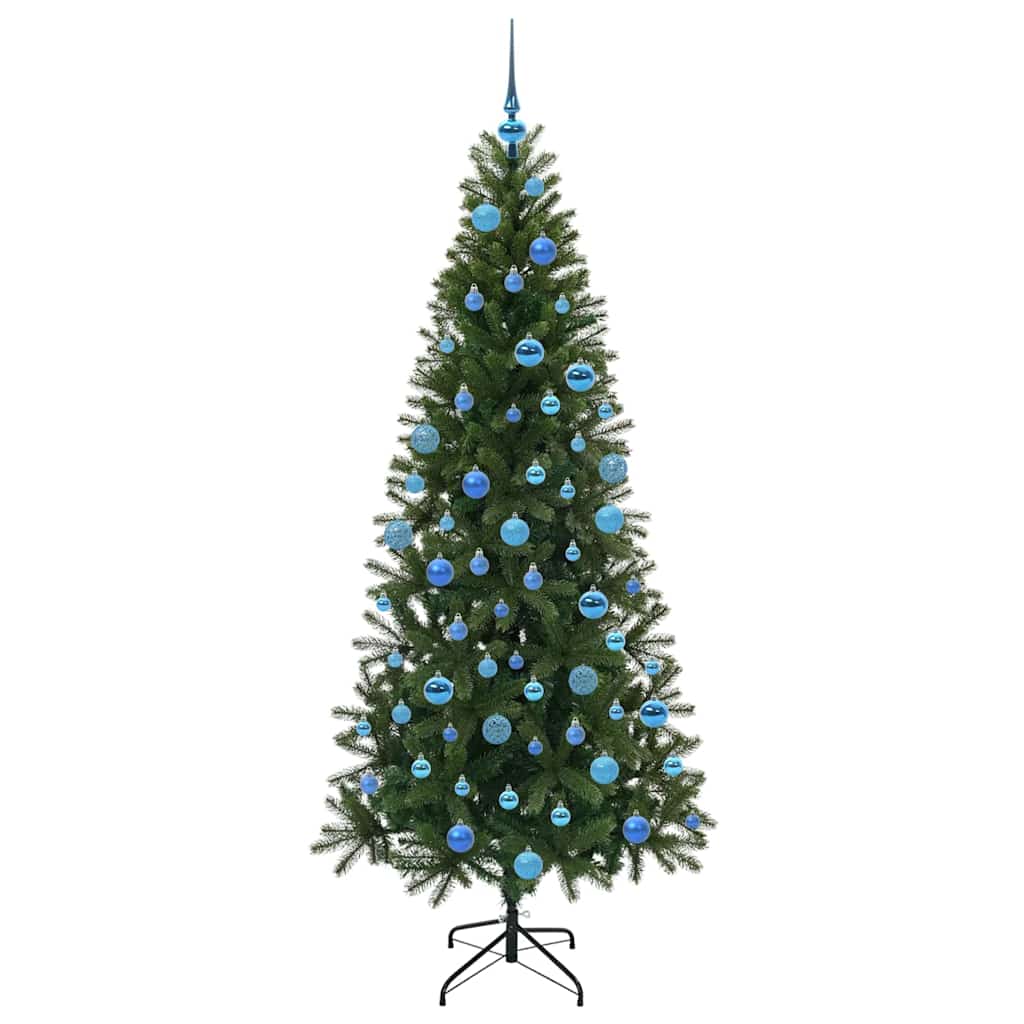 Kunstigt juletræ med 300 LED'er Grøn 180 cm PE og PVC